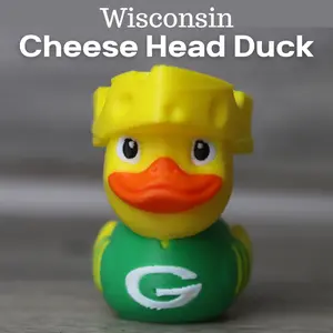 Packers Duck Cheese Head – Packers Fan Gift, Funny Football Duck, Tailgate Decor Toy