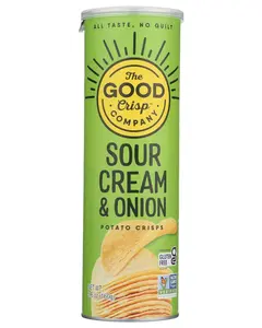 The Good Crisp Company Sour Cream & Onion Gluten-Free Potato Chips, 5.6 Ounce (Pack of 1), Non-GMO & Allergen-Friendly Snacks