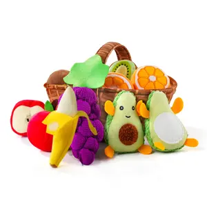 Play Food for Toddler 1-3, Plush Pretend Food Set with Sorting Fruit Basket, Baby Sensory Toys 6-12 Months, Montessori Learning Early Educational Toy for Infants, Gifts for 1 Year Old Boy Girl, Play Kitchen Accessories