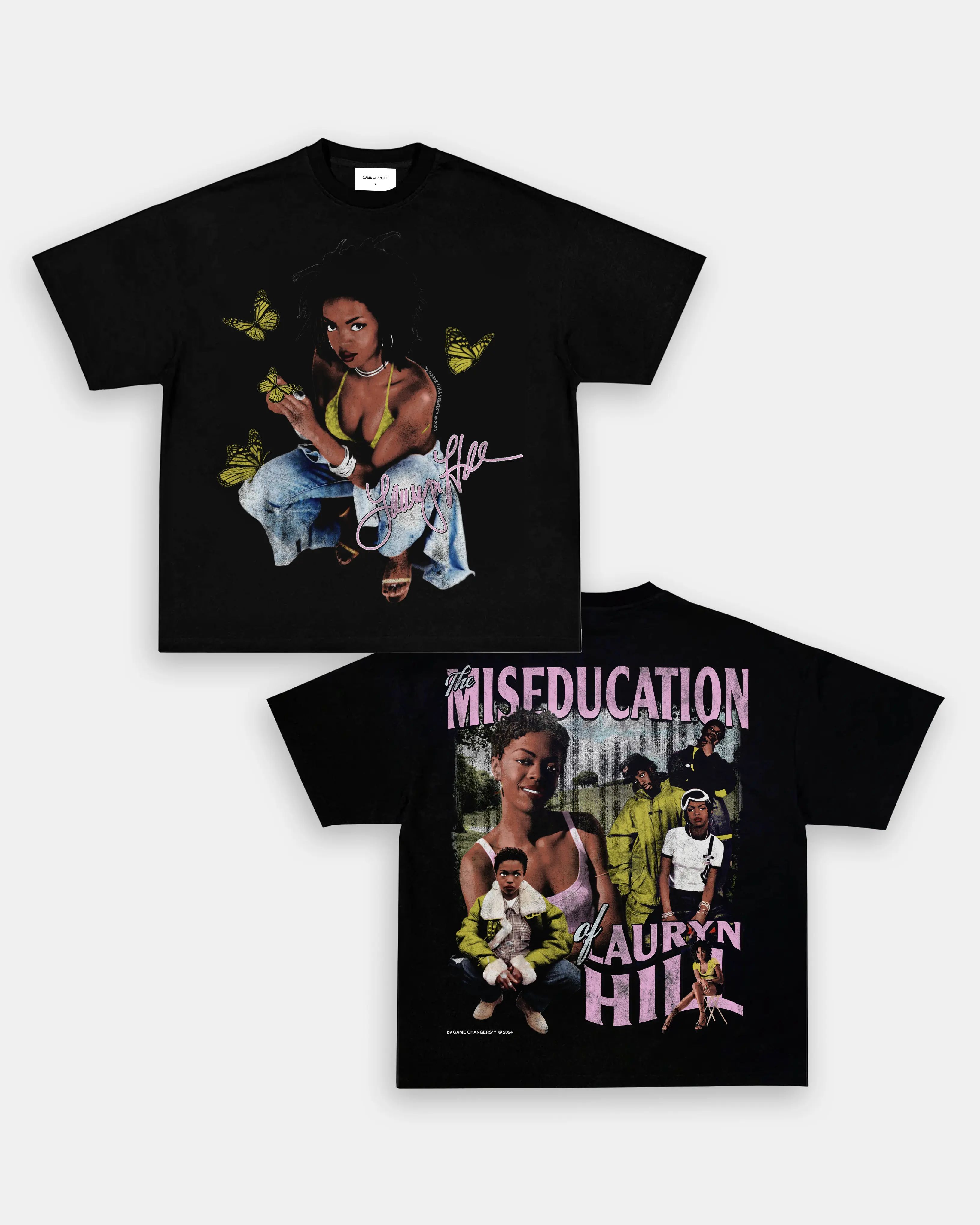 LAURYN HILL V2TEE -  Double Sided Prints - Vintage Graphic - Unisex Heavy Cotton Tee - Casual Classic T-Shirt