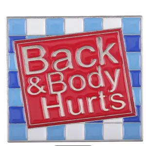 Funny “back and body hurts” enamel pin Funny “back and body hurts” enamel pin