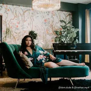 Coral Chrysanthemum Long Kimono Robe (Plus Size)