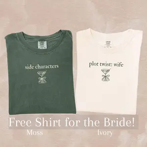 Custom Book Lover Bride Minimalist Comfort Colors Shirt, Matching Wedding Shirt, Custom Bridesmaid, Wedding Party Bachelorette Shirt, Trendy Bride Shirt, Full Size, Full Color