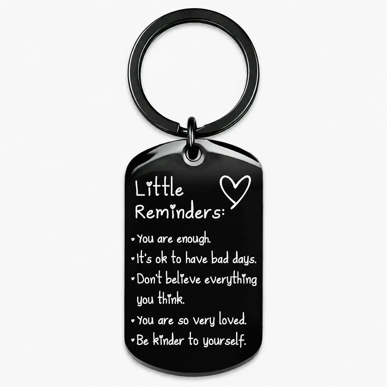 Little Reminders Trendy Cute Keychain Accessory Inspiration Gifts for Women Men Affirmation Uplifting Mental Health You Are Enough Keyring Jewelry Stylish Keychain