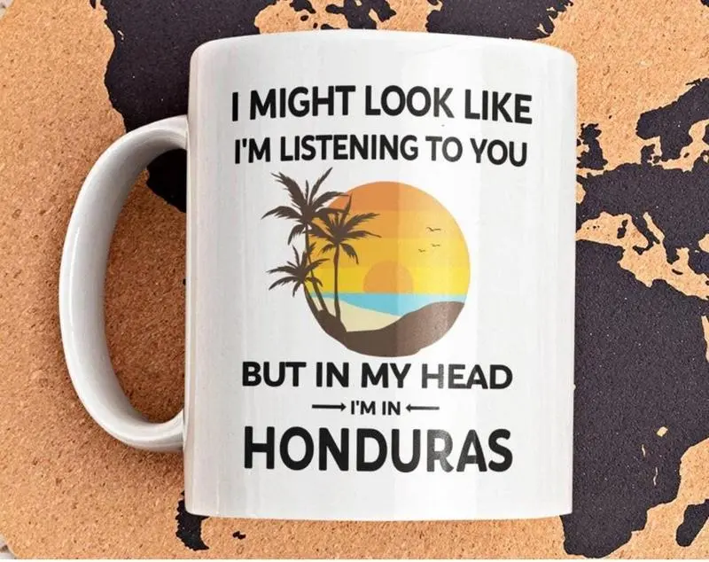 Funny Honduras Coffee Mug: Beach Lover Souvenir Gift