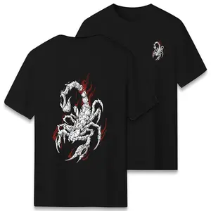 Scorpion Graphic T-Shirt, Intricate Design Print Crew Neck Tee, Stylish Casual Top for Edgy Fashion Fans