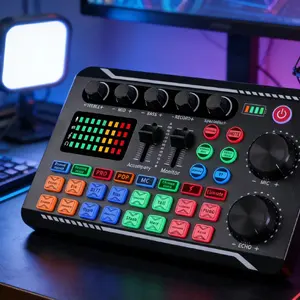 Single F998 Sound Card Set, Supports Outdoor Use, Ultra-Long Battery Life 1200mah, Multiple Ambience Effects, Multi-Mode Switching