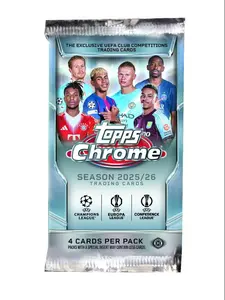 2 (TWO) PACKS - 2025/26 Topps Chrome UEFA Club Competitions Soccer Hobby