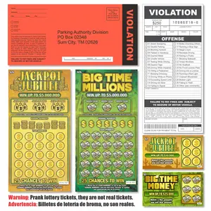 Prank Kit Bundle – Fake Lottery Tickets & Parking Violation Tickets – Funny Practical Jokes for Friends, Office, Parties & April Fools