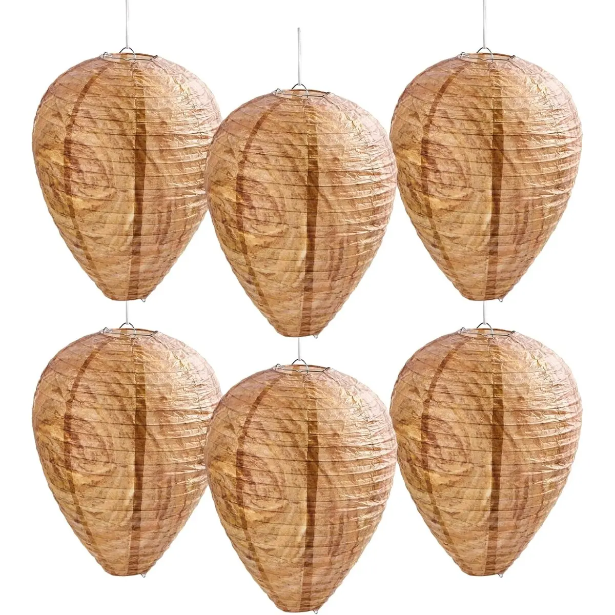 Outdoor Hanging Fake Wasp, Bees, Hornet and Yellow Jacket Nest Decoy (Brown)