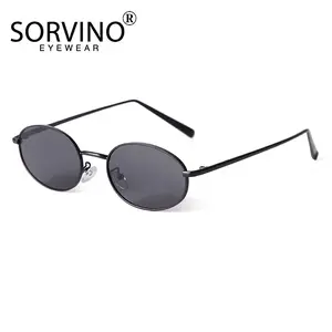 SORVINO Retro Small Oval Sunglasses Vintage for Men and Women Fashion Designer Unisex Sun Glasses 90s Street Style Eyeglasses