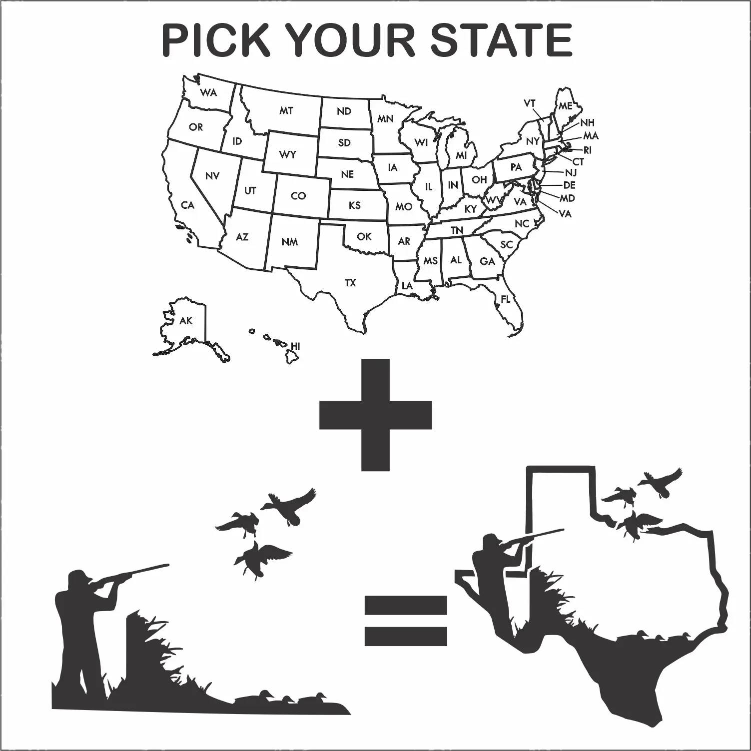 State Duck Blind Waterfowl Hunting Decals Available In ANY State