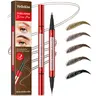 Dual-Ended Waterproof Brow Pen with Dual-Tip, Soft Brush – Easy-to-Use, Sweat-Proof, Smudge-Resistant, Natural Brow Defining & Filling Tool for Daily Eye Makeup