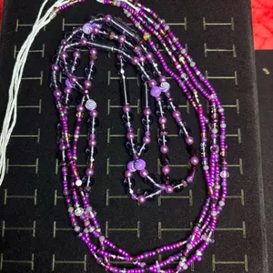 AAESSENTIALS 50” Spirit of Wisdom Crystals and Glass Handmade waist beads 1 Strand.
