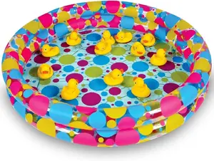 Duck Pond Pool Inflate, 3ft x 6" Inflatable Pool for Carnival Games, Ducks Memory Matching Games, and Outdoor Water Activities, Durable Carnival Party Supplies (Ducks not Included)