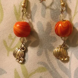 925 Silver Fall Wood Pumpkin Earrings