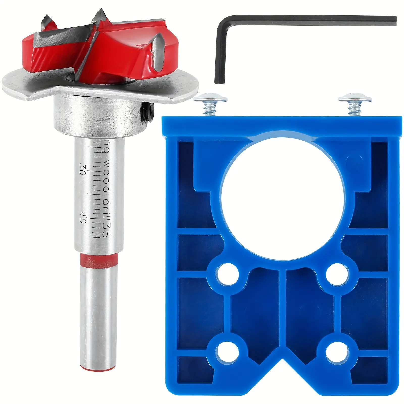35MM Hidden Hinge Hole Drill Guide Jig Kit, Hinge Hole Drill Guide Jig Kit, Hand Tools for Door Cabinet Window Furniture, Drill Bit Kit, Wood