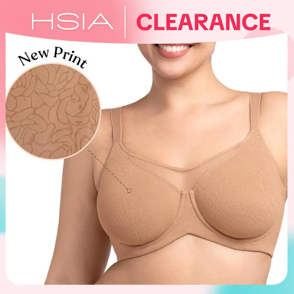 HSIA Cool Cardi Comfort Floral Print Bra Plus Size Underwire Smoothing No Padding Wide Strap Full Coverage Unlined Minimizer T-shirt Bra HSIA Cool Cardi Comfort Floral Print Bra Plus Size Underwire Smoothing No Padding Wide Strap Full Coverage Unlined Minimizer T-shirt Bra