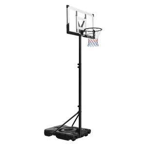 Portable Basketball Stand, 10 ft Height Adjustment Basketball Hoop Goal, Portable Basketballs Hoop with 48 inch PC Backboard Wheels for Kids, Teens, Adults in Driveways, Pools, Schools