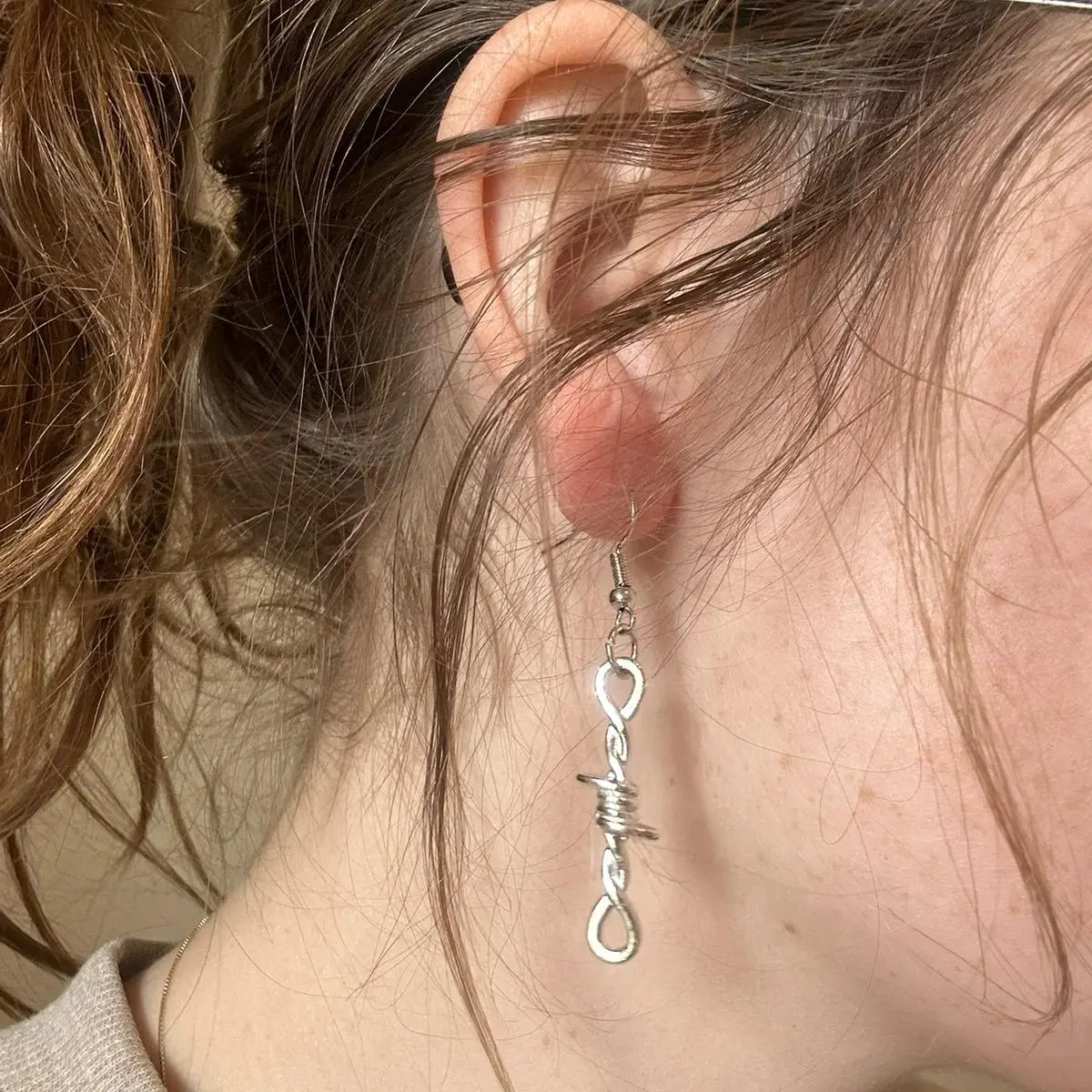 Barbed wire earrings