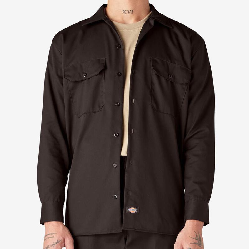 DICKIES Men's Original 574 Work Shirts Long Sleeves Casual Regular Fit Work Shirts Classic Fit Plain Work Wear Original Fit Cotton Workwear Trouser (S to 5XL)