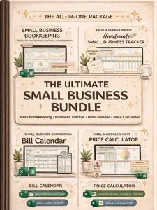 2026 Small Business Bundle Inventory Tracker Order Tracker Product Handmade Pricing Calculator Smart Bill Calendar Google Sheet Excel (PaperBack)