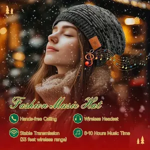 Wireless Music Beanie Hat with Integrated Headphones, Unique Gift for Gamers & Adults, Perfect Stocking Stuffer for Men & Women