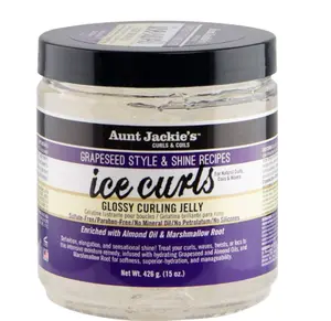 Ice Curls Glossy Curling Jelly, Hydrates, Softens, Makes Waves, Curls and Coils Easier to Style, 15oz