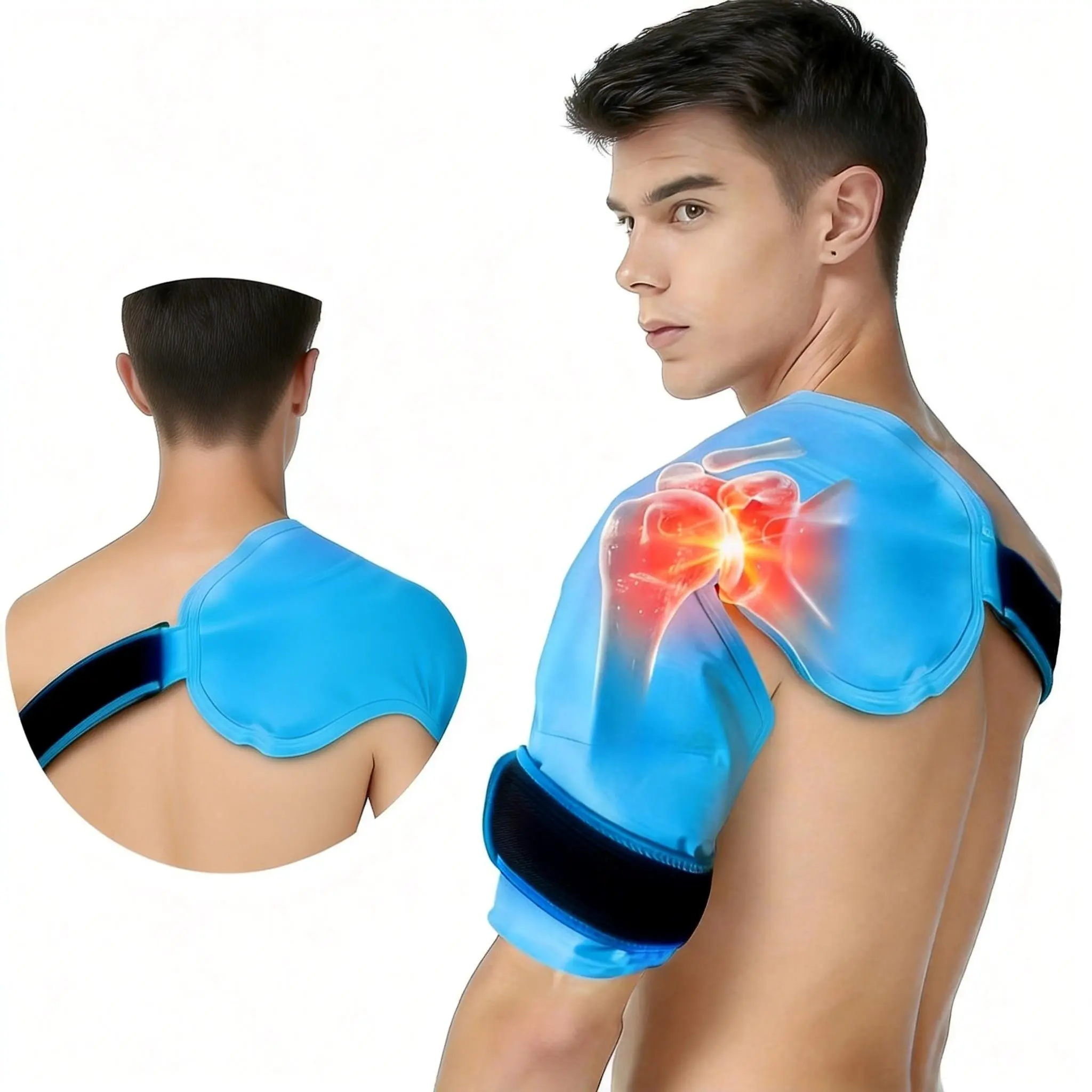 Reusable Gel Ice Pack for Shoulder Rotator Cuff Pain Relief, Effective Cooling Therapy for Injuries & Sprains, Ideal for Athletes, Men & Daily Use, Ice Compress
