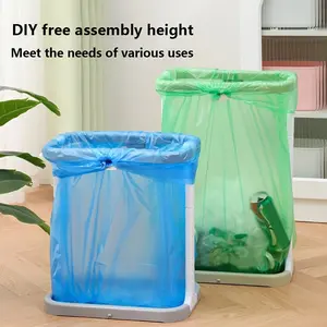 Large Capacity Outdoor Folding Trash Can Stand, Includes 1 Trash Bin + 1 Roll of Bags, Portable Camping Waste Holder, Adjustable Height