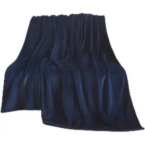 Fleece Throw Blanket for Couch 50"x60" Dark Blue - 300GSM Soft Cozy Plush Fuzzy Flannel Blanket - Lightweight Anti-Static Microfiber Blanket for  Season