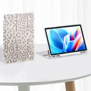 Fashion Leopard-Print Tablet Case, Tablet Casing, 1 Count Tablet Protective Cover with Pen Slot, Tablet Accessories Compatible with Samsung Tab S7/S8/S9/S9 FE 11inch, iPad 10.2inch