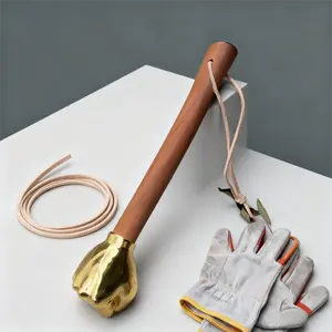 Premium Golden Hammer with Wooden Handle Practical Tool for Outdoor Use Light Tasks Emergencies Valentine Gift for Boyfriend