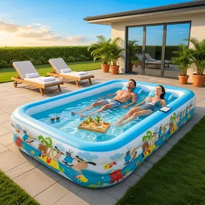 High-End Upgraded 4-Layer Inflatable Swimming Pool - Thick, Suitable for Backyards, Gardens, Ideal Summer Water Park Gift (Sports & Outdoor Water Sports Accessory)