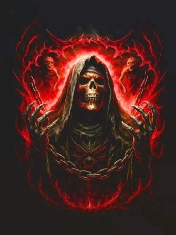 Specialty DIY Halftone Skull Art Ready-to-Press DTF Heat Transfer - Hot/Cold Peeling, Cotton-Polyester Compatible, For Black Fabric, 270-290°F & 300-320°F Firm Press Instructions
