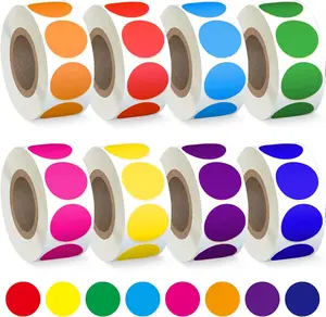 4000 PCS 3/4" Colored Dot Stickers Circle Color Coding Labels, 8 Color Style Colorful Coding Label Sticker for Office, Student Classroom(8 Rolls, 3/4 Inches) Lrogoe