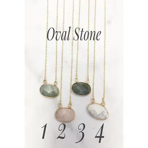 Oval Stone Necklace - Final Sale