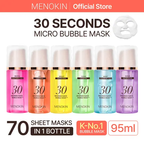 [MENOKIN] 30 Seconds Micro-Bubble Mask, Korean Glass Skin Care Essential, 70 Uses, 3.21 fl.oz, Turkey Neck, Zempic Neck, Tech Neck, Smoker Lines, Smile Lines, 11 Lines, Under-eye Hollows, Forehead Lines, Micro-Bubble Primer, #DealsForYouDays