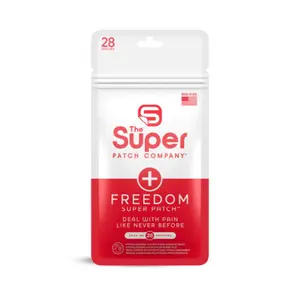 The Super Patch Company Freedom Patch Hypo-allergenic Polyethylene Adhesive 28 Patches VTT Pain Relief for Muscles & Joints Natural Non-invasive