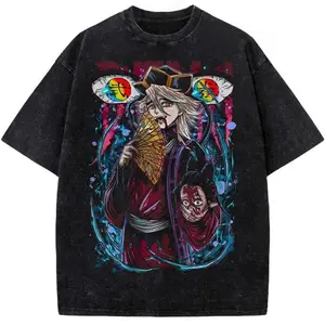 valentine shirts Summer Men's Washes T-shirts Japanese Anime Demon Slayer Douma Graphic Clothing Harajuku Y2K Tops Oversized Cotton Causalswear