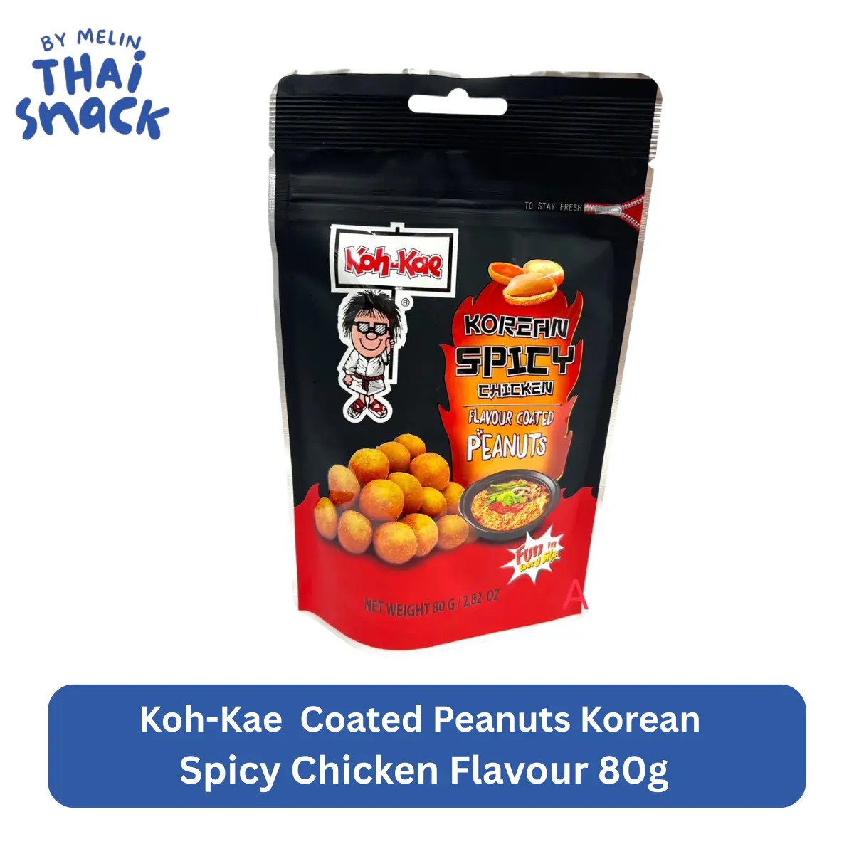 Koh-Kae Korean Spicy Chicken Flavour Coated Peanuts 80g - TikTok Shop
