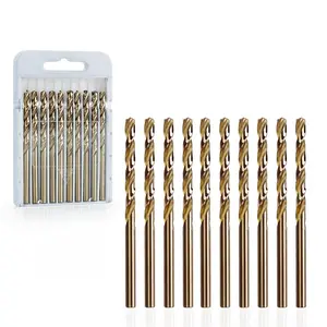 Cobalt Drill Bits (10 pcs), Twist Drill Bit Set, for Hard Metals, Stainless Steel, Cast Iron