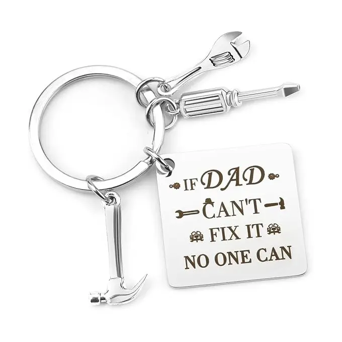 Stainless Steel Keychain - Father's Day Gift for Dad, Appreciation Gift, Creative Valentine's Day Gift