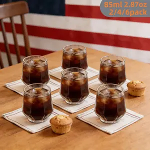2/4/6pcs-85ML Small Glass Tumbler, Clear Whiskey Nosing Glass, Espresso Shot Cup, Multi-Use Mini Cup for Bar Home Party