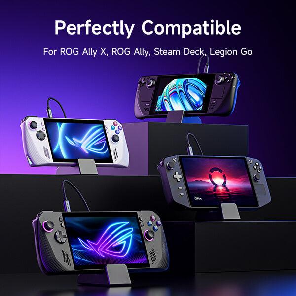 JSAUX Docking Station for ROG Xbox Ally X (2025)/ROG Ally X/ROG Ally/Steam Deck/Legion Go/Legion Go S, 6-in-1 Dock with HDMI 4K@120Hz, Gigabit Ethernet, USB A & USB C 3.2 Gen 1, 100W Charging - HB0609