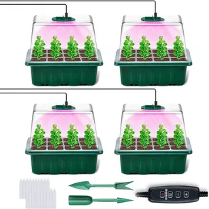 USB Plug-In Timer Dimmable Propagation Box Planting Box with LED USB Light, 4-Pack, No Electricity Required, Model Xinghao Ymh105