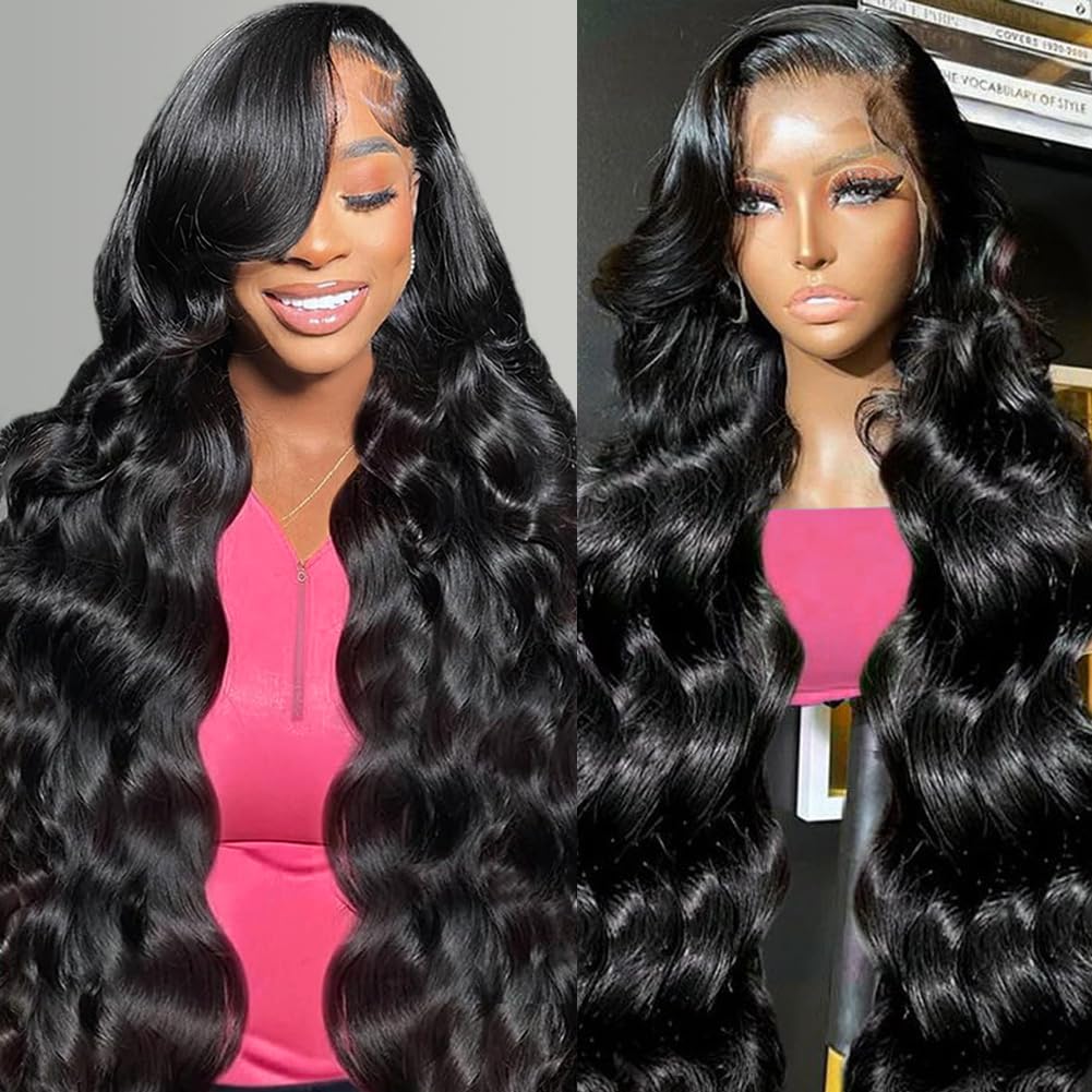 13x6 13x4 Lace Frontal Wigs Human Hair Pre Plucked 180 Density HD Body Wave Lace Front Wigs Human Hair 10A Frontal Wigs Human Hair wigs for Women Glueless Wigs Human Hair Pre Plucked Black wig