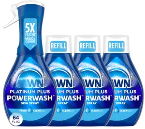 Powerwash Dish Spray, Dish Soap, Fresh Scent Bundle, 1 Spray (16oz) + 3 Refills (16oz each)(Pack of 4) Household Perfume Scented