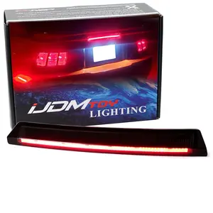 iJDMTOY Clear Lens w/Black Interior Full LED Tube 3rd Brake Light For 1999-2004 Ford Mustang, Powered by Super Bright Red OLED