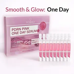 PDRN Pink One Day Serum – Salmon PDRN Niacinamide & Peptide Glow Serum Single-Use Ampoules for Radiance Hydration Smooth Skin Texture & Skin Tone Balance (10 Vials) VOBIKO